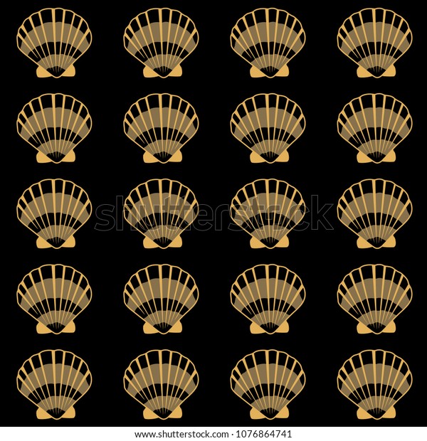 Gold Seashell Vector Graphics Pearl Bivalved Stock Vector (Royalty Free ...