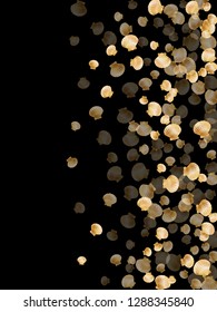 Gold seashells vector, golden pearl bivalved mollusks. Ocean scallop, bivalve pearl shell, marine mollusk isolated on black wild life nature background. Chic gold sea shell design.