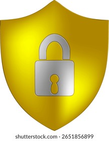 Ícone Gold Security Shield - Símbolo de Proteção e Privacidade