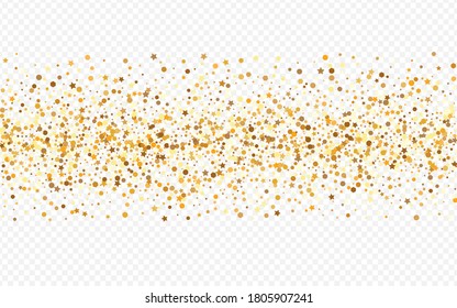 Goldener Sequin-Jubiläum transparenter Hintergrund. Bridal Sparkle Postcard. Golden Dot Weihnachten Illustration. Helles Design schmücken.