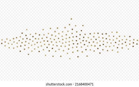Gold Sequin Anniversary Vector Transparent Background. Happy Circle Postcard. Yellow Rain Abstract Illustration. Round Modern Backdrop.