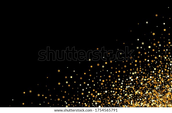 Gold Sequin Falling Black Background Light Stock Vector (Royalty Free ...