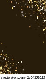 Gold Sequin Festive Vector Luxury Background. Christmas Rain Illustration. Yellow Splash Shiny Pattern. Circle Bright Backdrop.