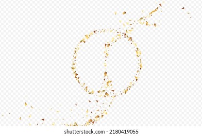 Gold Sequin Happy Transparent Background. Festive Glitter Background. Golden Foil Vector Invitation. Shine Bridal Pattern.