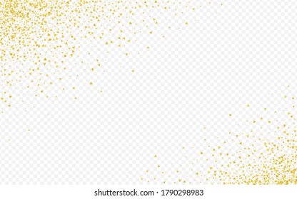 Gold Sequin Isolated Transparent Background. Golden Confetti Wallpaper. Yellow Sparkle Bright Illustration. Shine Paper Invitation.