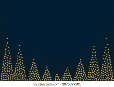 Gold Sequin Modern Vector Black Background. Bright Rain Pattern. Yellow Confetti Effect Card. Polka Golden Backdrop.