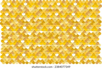 Gold sequins background. Scales texture. Vector illustration