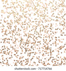 Gold sequins confetti background with blush paillette.