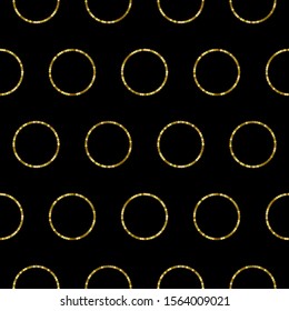Gold Sequins Luxury Seamless Pattern with Circles. Holiday Background