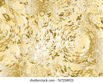 Gold sequins texture. Abstract halftone background. Vector golden pattern of round elements.