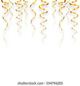 Gold serpentine Vector illustration Template for design with realistic golden serpentine on white background