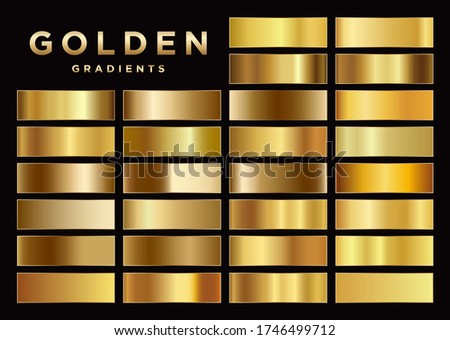 Gold set of golden vector gradients backgrounds 