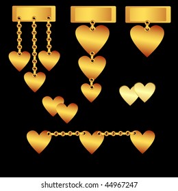 Gold set of hearts