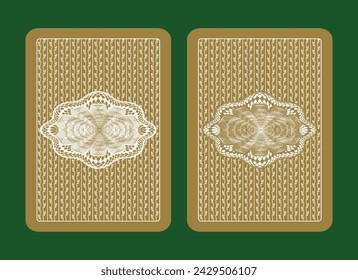 Gold set of poker cards back side vector illustration