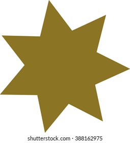 Gold seven-pointed star