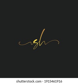 Gold SH Feminime Logo Template