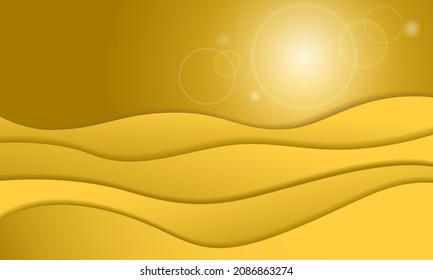 Gold shade abstract background and paper cut shapes. Vector design layout for wallpaper, business presentations, posters.