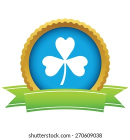 Gold shamrock logo on a white background. Vector illustration