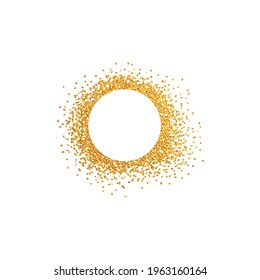 Gold shape, gold dust, gold smear, foil, texture. Vector isolated.