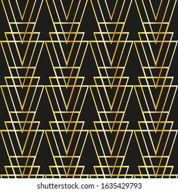 Gold shapes seamless pattern/ Art deco style. Seamless pattern. Trendy template. Creative vintage background. Modern art. Retro style.