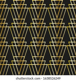 Gold shapes seamless pattern/ Art deco style. Seamless pattern. Trendy template. Creative vintage background. Modern art. Retro style.