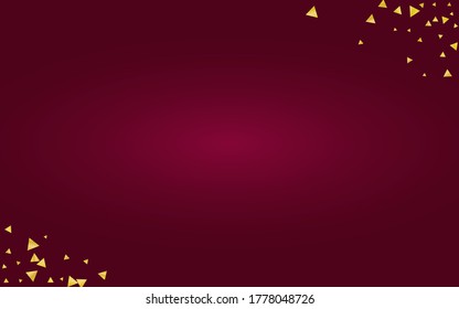 Gold Shards Paper Red Background. Holiday Dust Pattern. Golden Rain Luxury Texture. Shine Transparent Postcard.