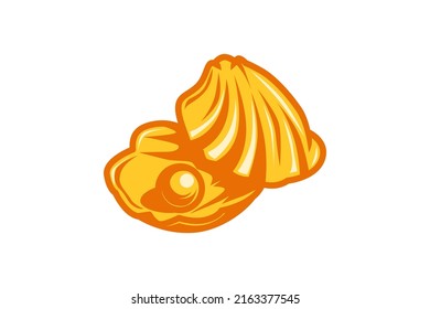gold shell vector premium logo