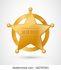 Gold Sheriff Star Badge with shadow svg