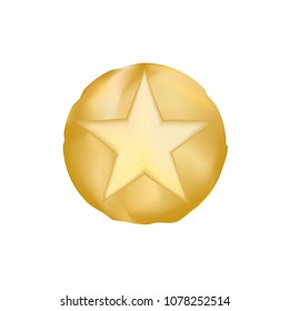 GOLD sheriff star vector eps10. old style star from texas. Vector Golden Sheriff Star over white background
