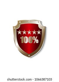 Gold shield 100% icon