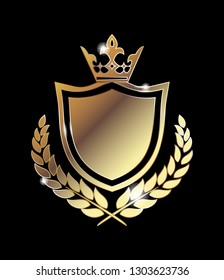 Gold shield background. Vector illustration