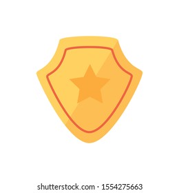 Gold shield design, Winner competition success sport achievement leadership and challenge theme Vector illustration