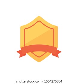 Gold shield design, Winner competition success sport achievement leadership and challenge theme Vector illustration