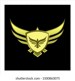 gold shield emblem or badge for gui