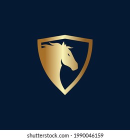plantilla de logotipo de vectores para el logotipo del escudo dorado