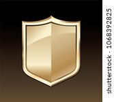 Gold shield illustration vector