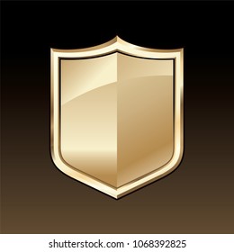 Gold shield illustration vector