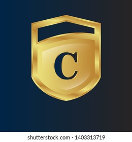 Gold Shield Letter C Vintage Luxury Stock Vector (Royalty Free ...