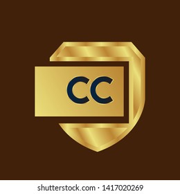 Gold Shield Letter Cc Vintage Luxury Stock Vector (Royalty Free ...