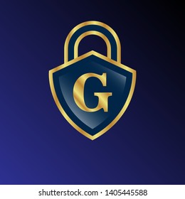 Gold shield with letter G – Vintage luxury logo with the letter G, Can be used for celebrations, anniversaries. Logo for your company. Victory logo for bussines. gold color 