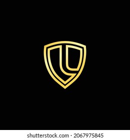 Logo-Design des Goldenen Schildes für Buchstabe L. Realistische Logo-Template-Design-Vektorgrafik für Letter L. Gold Metal Logo. Design-Vorlage für Briefschild-Logo