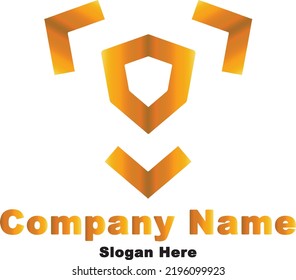 Gold Shield Logo Vector Template Creative Shield Logo Design Concept