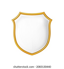 Proteger el escudo dorado. Símbolo seguro. Salud médica. 3.ᵉʳ vector realista