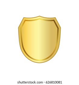 Gold Shield Shape Icon 3d Golden Stock Illustration 778543048 ...