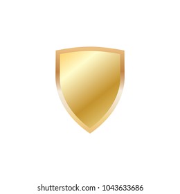 gold shield in trendy flat style 