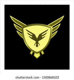 gold shield vector, emblem for gui.