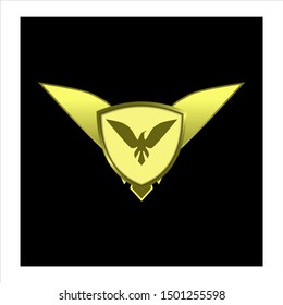 gold shield with wings for badge gui.
