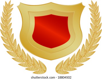 Gold shield and wreath