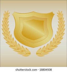Gold shield and wreath