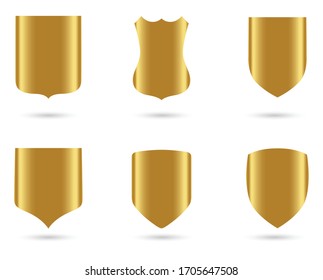 Gold Shields vector coat arms set signs. many functions, for the needs of the logo. 